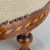 FOTPALL, 1800-tal, broderad sits
