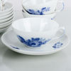 KAFFEKOPPAR MED FAT, 8 st, porslin, "Blå Blomst", Royal Copenhagen