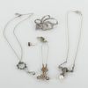 COLLIER OCH BROSCH, 4 del, silver, 1800-/1900-tal
