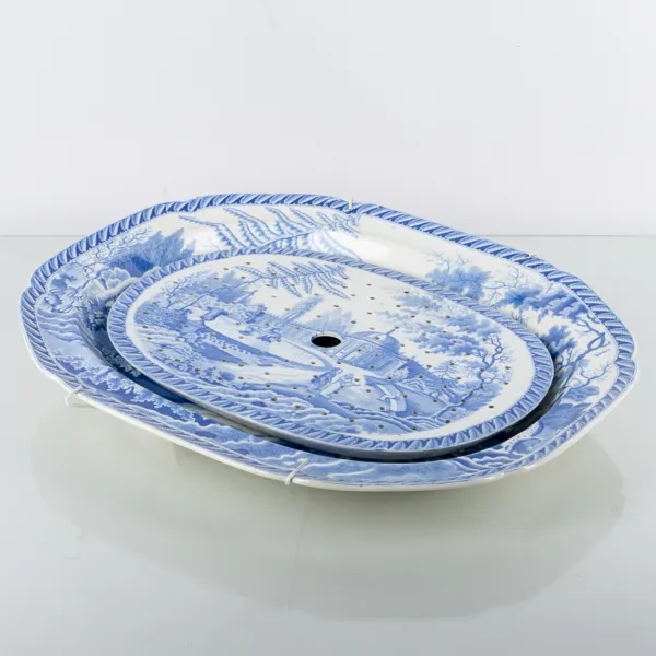 UPPLÄGGNINGSFAT, 2 del, flintgods, 1800-talets andra hälft