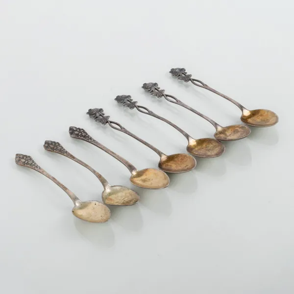 KAFFESKEDAR 4+3 st, silver, 1900-talets början
