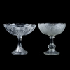 SKÅLAR PÅ FOT, 2 st, glas, 1900-talets första hälft