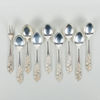 PLOCKGAFFEL SAMT KAFFESKEDAR, 8 st, silver, 1900-tal