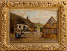 OIDENTIFIERAD KONSTNÄR, olja på duk, 1800-tal, otydligt signerad