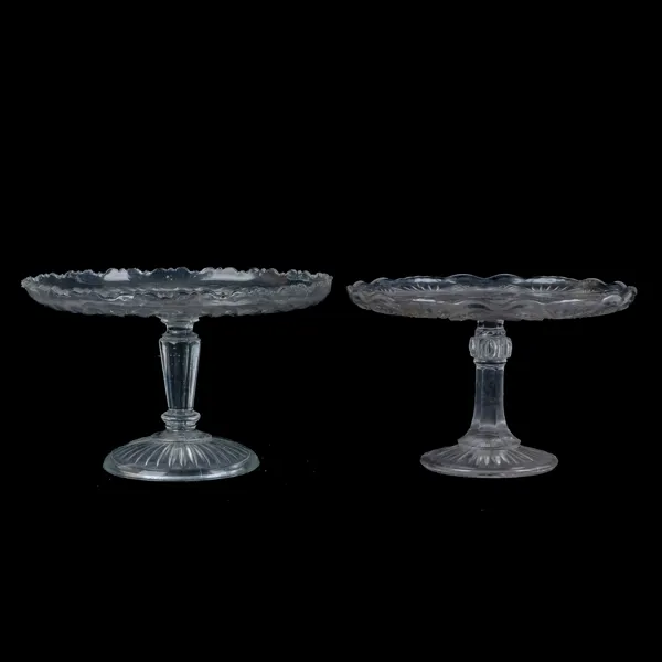 TÅRTFAT, 2 st, glas, 1900-talets första hälft