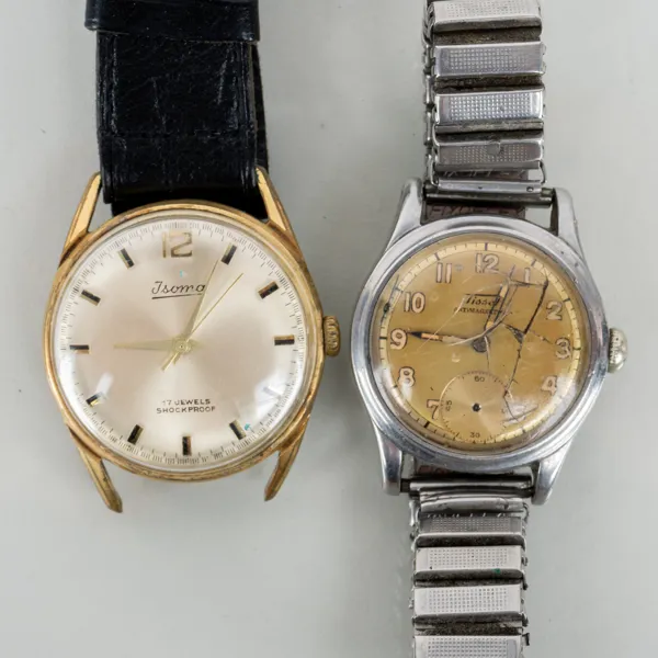 ARMBANDSUR, 2 st, Josma samt Tissot, stål, 1900-talets mitt