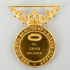 MEDALJ, 18 resp 23k guld, svenska stämplar 1994