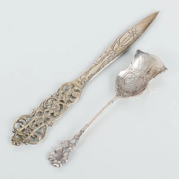BREVKNIV OCH SKED, silver, 1900-tal