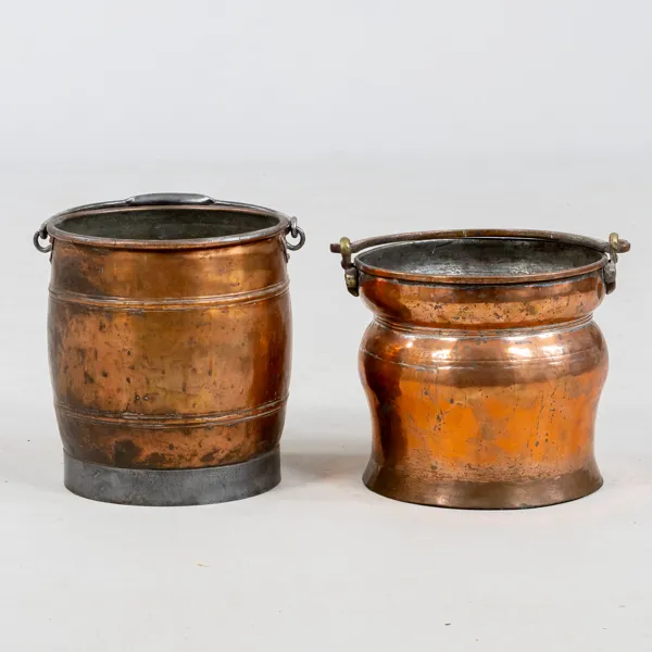 HINKAR, 2 st, koppar, 1800-/1900-tal