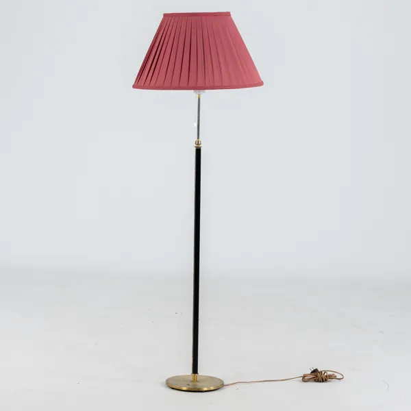 GOLVLAMPA, mässing och läder, Falkenberg 7097, 1900-talets mitt