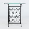 SIDOBORD / VINSTÄLL, metall och glas, 1900-/2000-tal