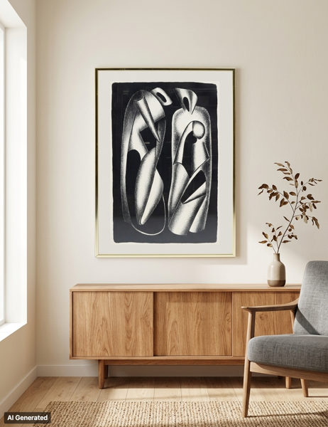 ALEXANDER ARCHIPENKO (Ukraina/USA 1887-1964), litografi, "L'umonisté de formes", ur mappen "Les formes vivantes", signerad och numrerad