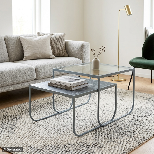 BROBERG & RIDDERSTRÅLE, soffbord, 2 del, "Tati", Asplund, samtida