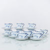 KAFFEKOPPAR MED FAT, 12 st, porslin, "Ostindia", Rörstrand, 2000-tal