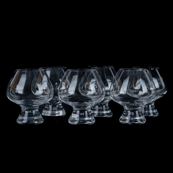 KONJAKSKUPOR, 6 st, glas, "Rondo", Kosta Boda