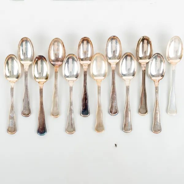 DESSERTSKEDAR, 12 st, silver, "Gammal Dansk", Cohr, Danmark