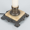 BORDSLAMPSFOT, metall och alabaster, 1900-talets första hälft