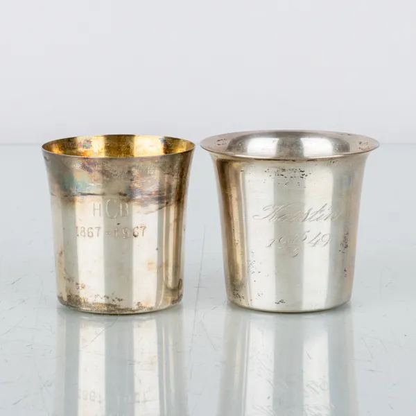SUPKOPPAR, 2 st, silver, GAB och TESI, 1948 och 1966