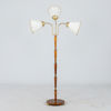 GOLVLAMPA, mässing och trä, 1930-/40-tal