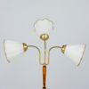 GOLVLAMPA, mässing och trä, 1930-/40-tal