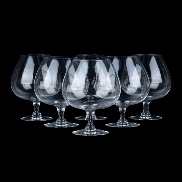 KONJAKSKUPOR, 6 st, glas, 1900-tal