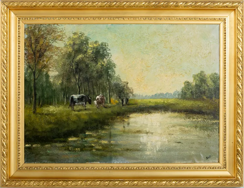 OIDENTIFIERAD KONSTNÄR, olja på duk, 1900-tal, otydligt signerad