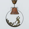 TAKLAMPA, patinerad mässing, 1930-/40-tal