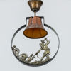 TAKLAMPA, patinerad mässing, 1930-/40-tal