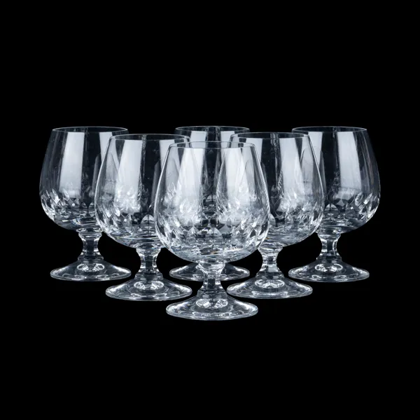 KONJAKSKUPOR, 6 st, glas, 1900-talets andra hälft