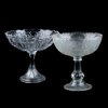 SKÅLAR PÅ FOT, 2 st, glas, 1900-talets första hälft