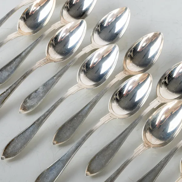 KAFFESKEDAR, 12 st, silver, "Svensk spets", Guldvaruhuset (GVH), Stockholm 1931