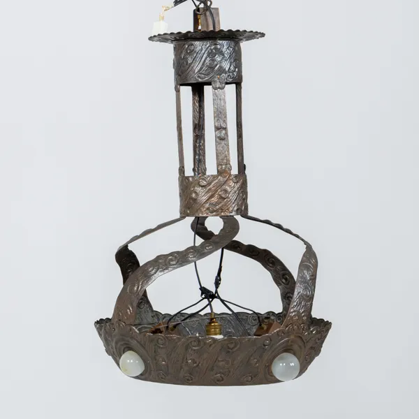 TAKLAMPA, koppar, jugend, omkring år 1900