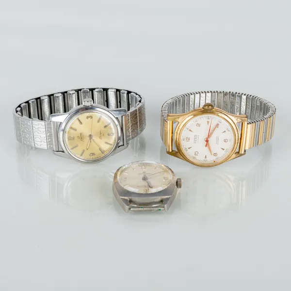 HERRARBANDSUR, 3 st, Fero, Enicar och Continental, 1900-tal