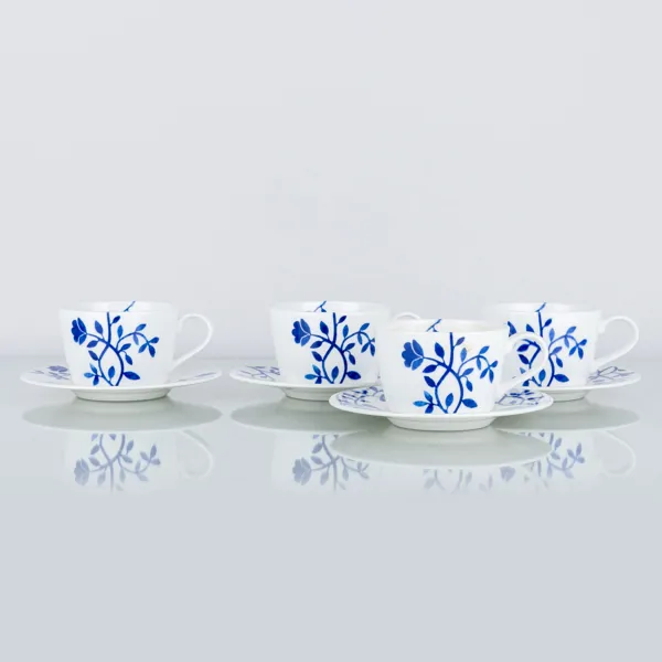  KATARINA BRIEDITIS, 4 st kaffekoppar med fat,, porslin, "Pergola", Rörstrand