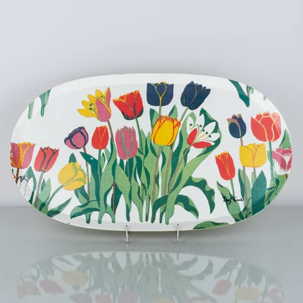 JOSEF FRANK, bricka, "Tulpaner", Firma Svenskt Tenn