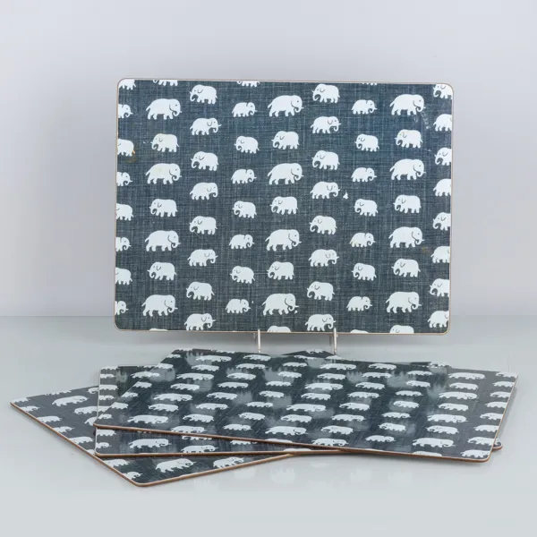 JOSEF FRANK, 4 st bordsunderlägg, "Elefant", Firma Svenskt Tenn