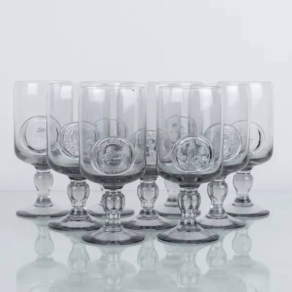 VINGLAS, 9 st, Reijmyre glasbruk