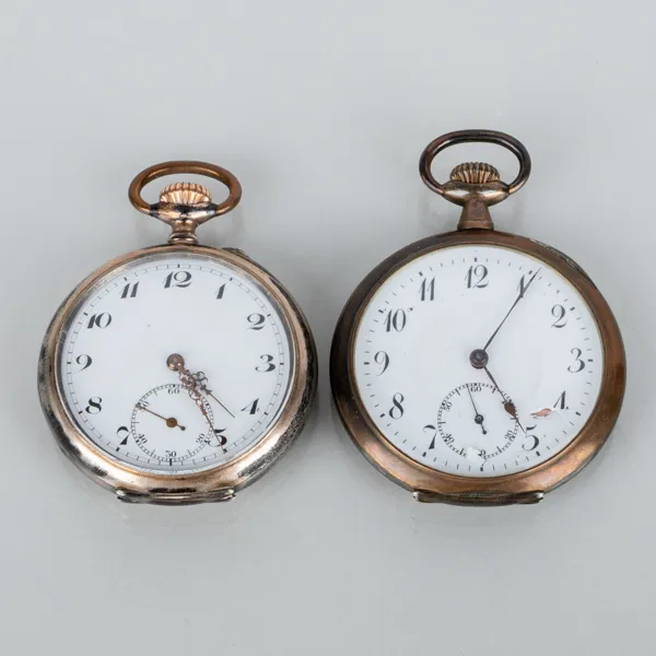 FICKUR, 2 st, silver, 1900-talets första hälft