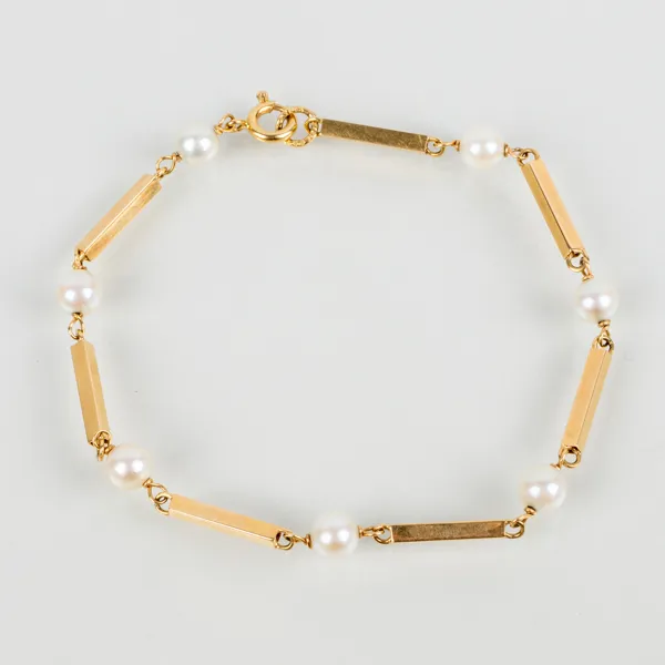 ARMBAND, 18k guld, med pärlor