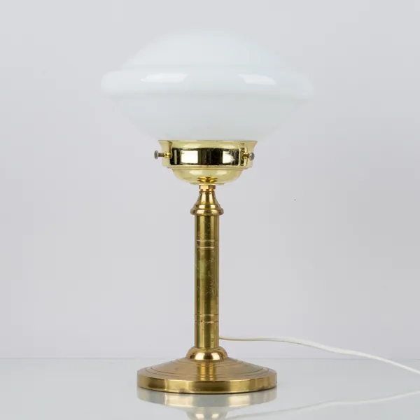 BORDSLAMPA, mässing och glas, 1900-talets andra hälft