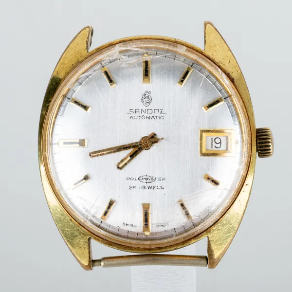 ARMBANDSUR, herr, Sandoz, gulddoublé, automatiskt urverk