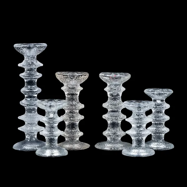 TIMO SARPANEVA, 6 st, ljusstakar, glas, "Festivo", Iittala, Finland