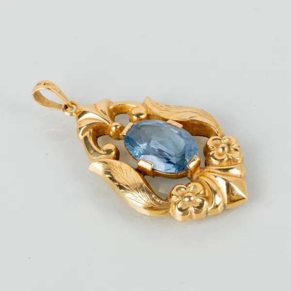 HÄNGE, 18k guld, med akvamarin, GD & Co, 1900-talets mitt