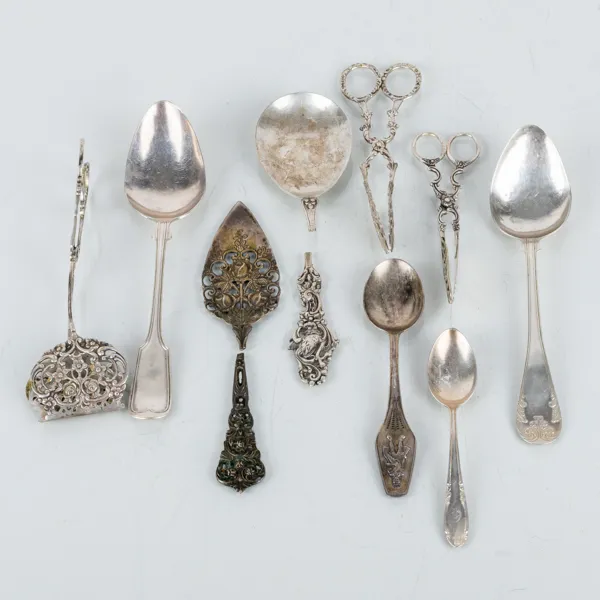 SAMLING SILVERFÖREMÅL, 9 del, 1800-/1900-tal