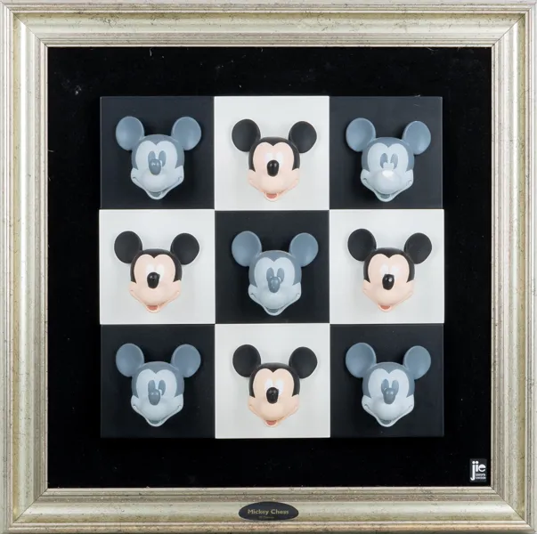 JOAKIM LINDSTRUP, väggrelief, "Mickey Chess", JIE Art Disney collection, Gantofta