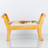 FOTPALL, 1800-/1900-tal, broderad sits