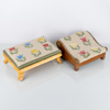FOTPALLAR, 2 st, 1800-/1900-tal, broderad sits