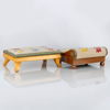 FOTPALLAR, 2 st, 1800-/1900-tal, broderad sits