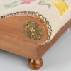 FOTPALLAR, 2 st, 1800-/1900-tal, broderad sits