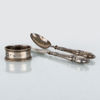 SKED, KNIV SAMT SERVETTRING, silver, Sheffield, England 1800-talets andra hälft samt MGAB, Uppsala 1959
